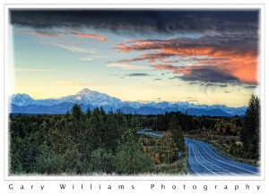 Photograph of Mt. McKinley, Alaska, at sunset