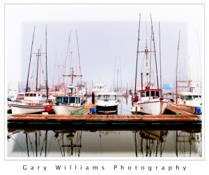 Photograph of boats at Moss Landing Harbor 
