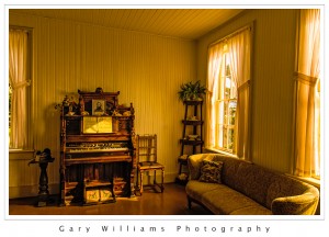 Photograph of the living room of the Yaquina Bay Lighthouse along the southern Oregon coast at the Yaquina River near Newport, Oregon