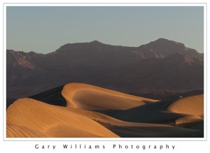 Photograph of sand dunes at Mesquite Flats, Death Valley National Park