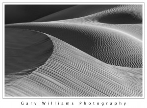 Photograph of sand dunes at Mesquite Flats, Death Valley National Park