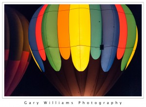 Photograph of a Hot Air Balloon Inflating before dawn at the Albuequerque Balloon Fiesta